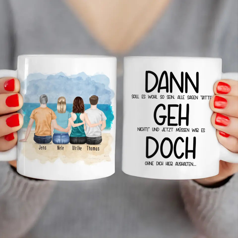 Personalisierte Tasse Kollegen (2 Frauen + 2 Männer) - Abschiedsgeschenk