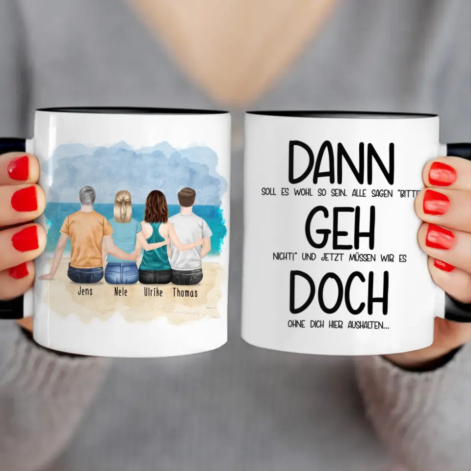 Personalisierte Tasse Kollegen (2 Frauen + 2 Männer) - Abschiedsgeschenk