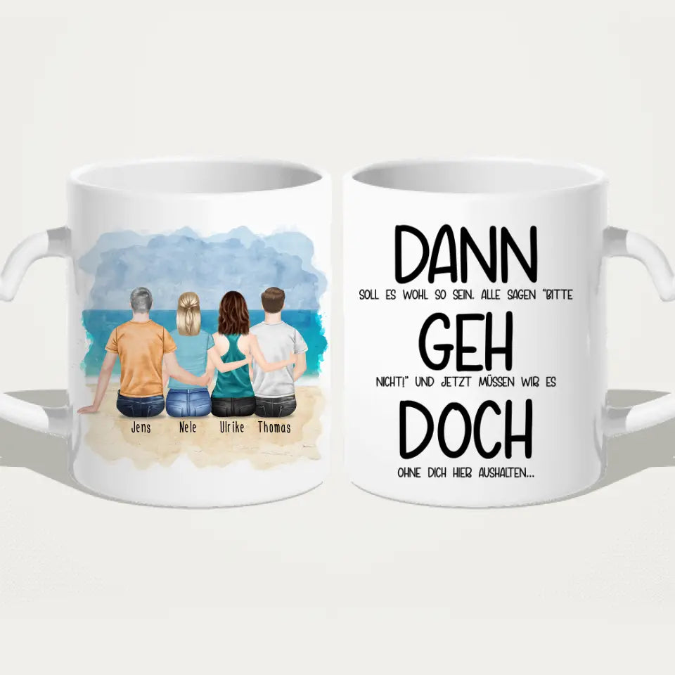 Personalisierte Tasse Kollegen (2 Frauen + 2 Männer) - Abschiedsgeschenk