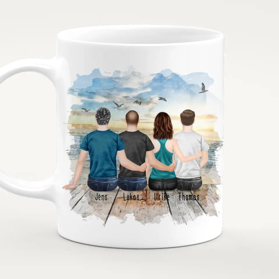 Personalisierte Tasse Kollegen (1 Frau + 3 Männer) - Abschiedsgeschenk