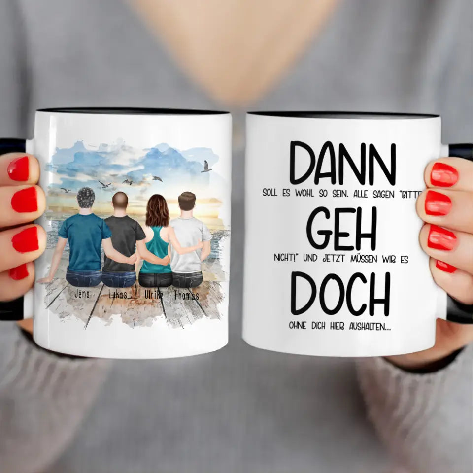 Personalisierte Tasse Kollegen (1 Frau + 3 Männer) - Abschiedsgeschenk