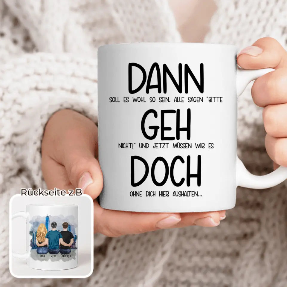 Personalisierte Tasse Kollegen (1 Frau + 2 Männer) - Abschiedsgeschenk