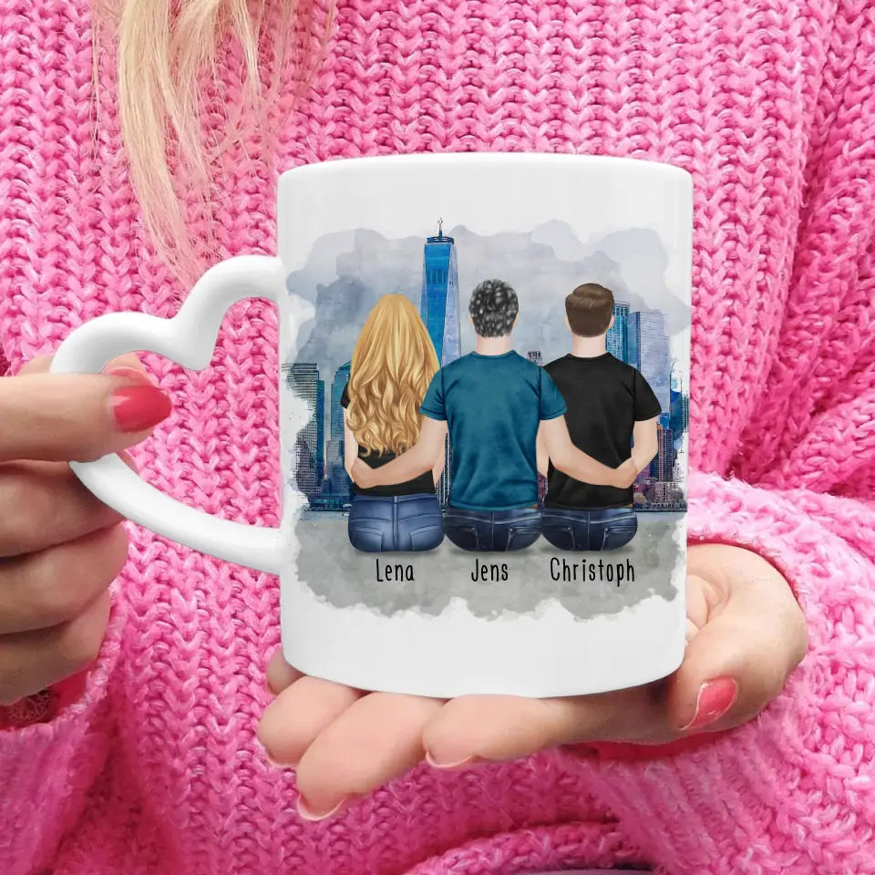 Personalisierte Tasse Kollegen (1 Frau + 2 Männer) - Abschiedsgeschenk