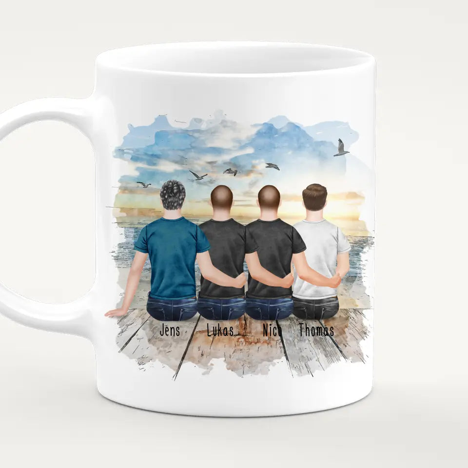 Personalisierte Tasse Kollegen (4 Männer) - Abschiedsgeschenk