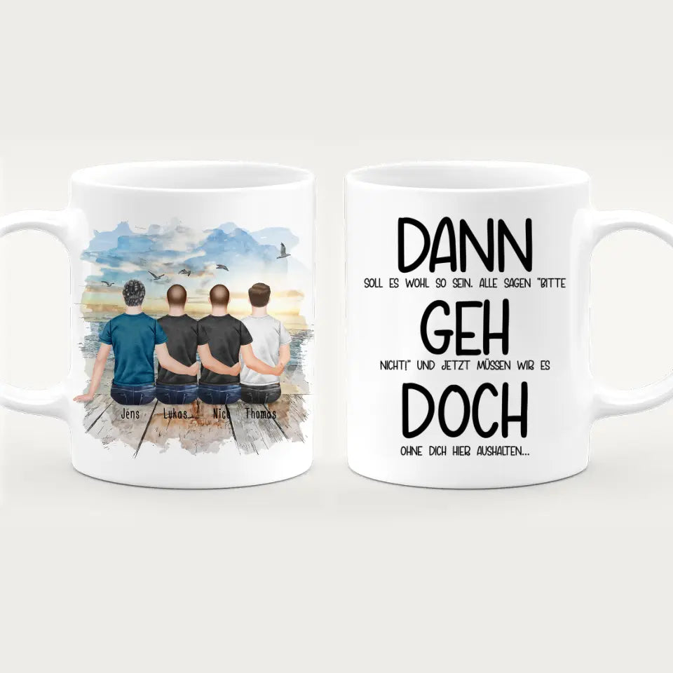 Personalisierte Tasse Kollegen (4 Männer) - Abschiedsgeschenk