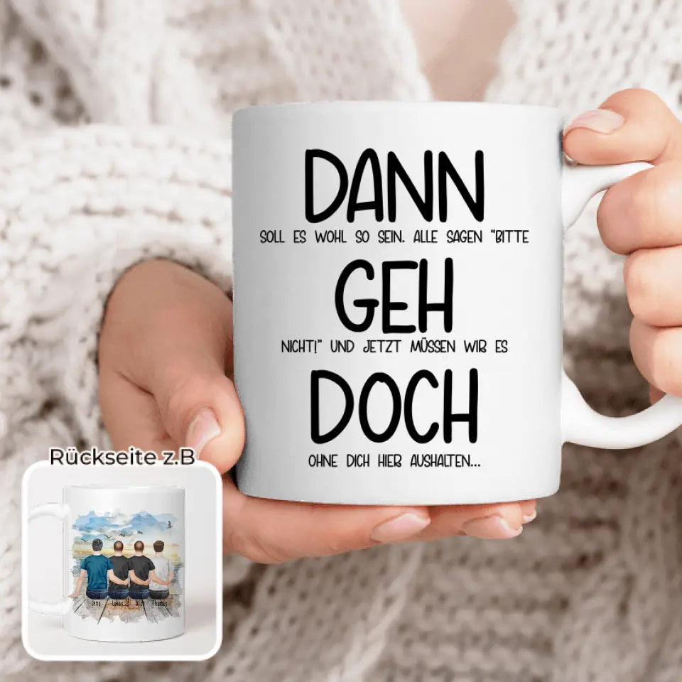 Personalisierte Tasse Kollegen (4 Männer) - Abschiedsgeschenk