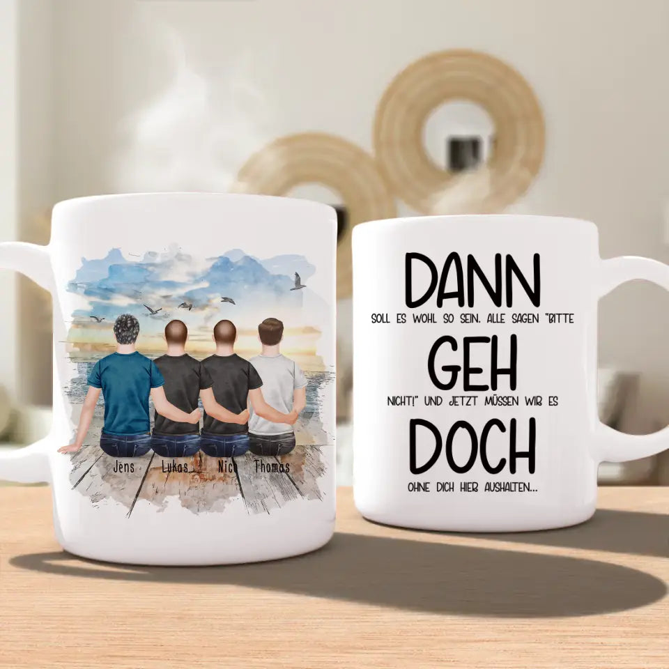 Personalisierte Tasse Kollegen (4 Männer) - Abschiedsgeschenk