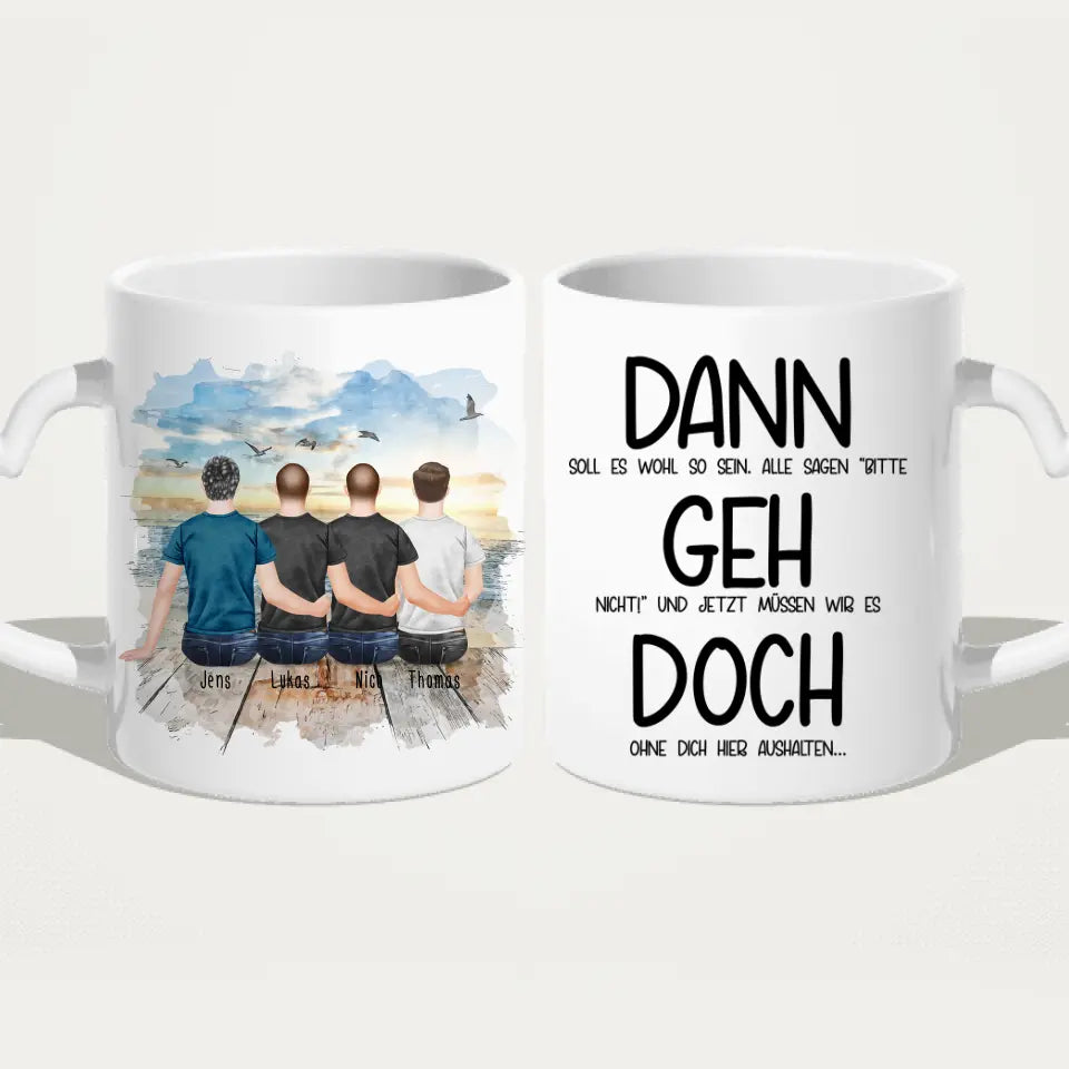 Personalisierte Tasse Kollegen (4 Männer) - Abschiedsgeschenk