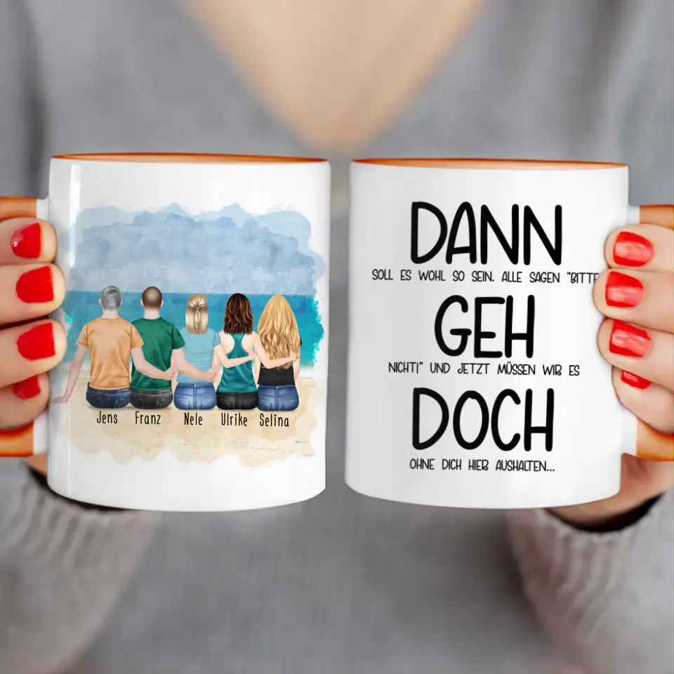 Personalisierte Tasse Kollegen (3 Frauen + 2 Männer) - Abschiedsgeschenk