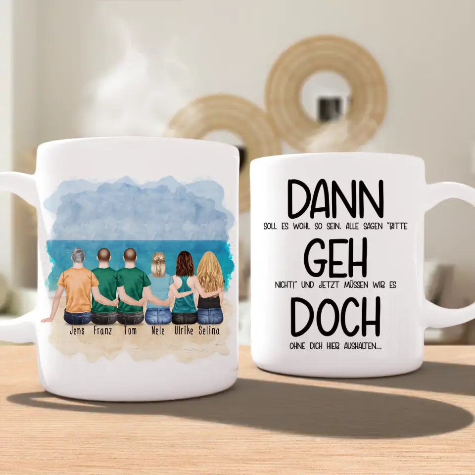 Personalisierte Tasse Kollegen (3 Frauen + 3 Männer) - Abschiedsgeschenk