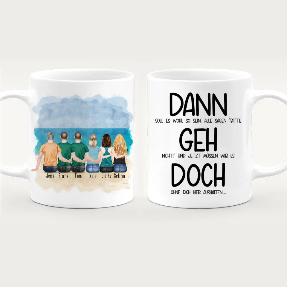 Personalisierte Tasse Kollegen (3 Frauen + 3 Männer) - Abschiedsgeschenk