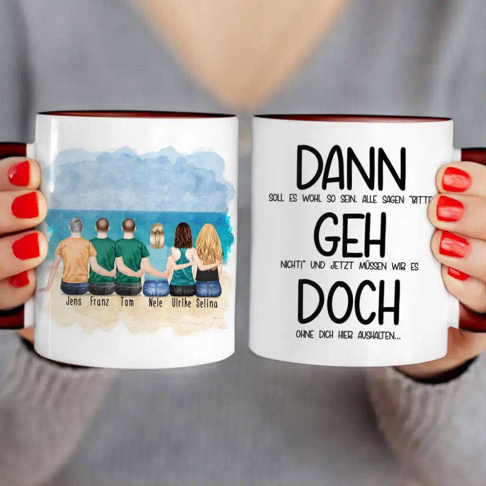 Personalisierte Tasse Kollegen (3 Frauen + 3 Männer) - Abschiedsgeschenk