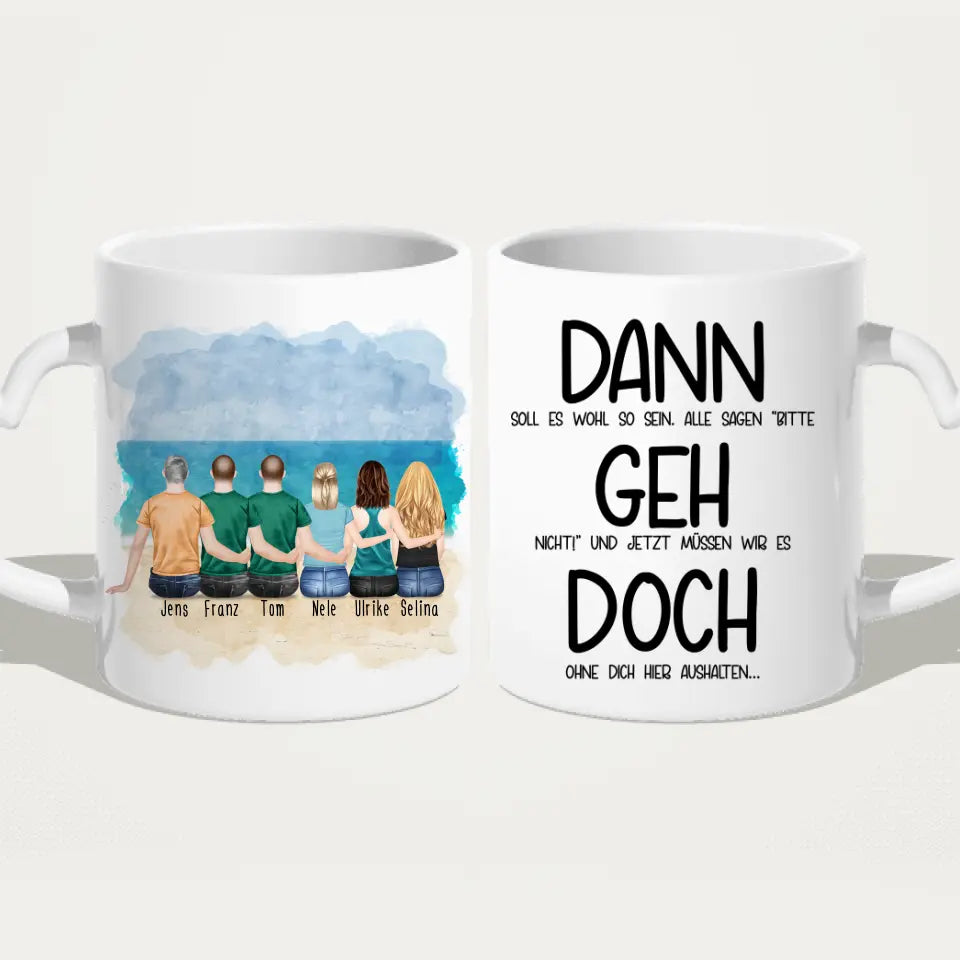 Personalisierte Tasse Kollegen (3 Frauen + 3 Männer) - Abschiedsgeschenk