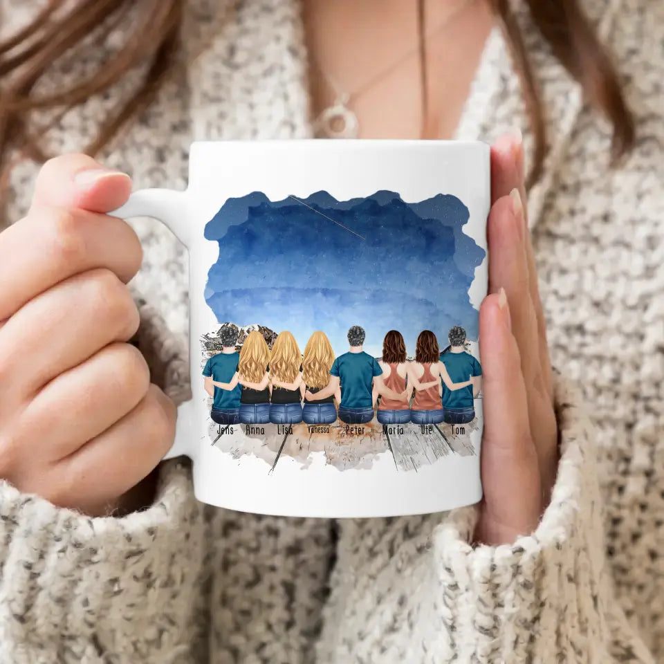 Personalisierte Tasse Kollegen (5 Frauen + 3 Männer) - Abschiedsgeschenk