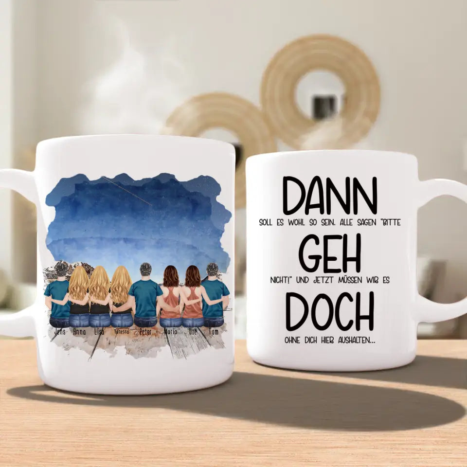 Personalisierte Tasse Kollegen (5 Frauen + 3 Männer) - Abschiedsgeschenk