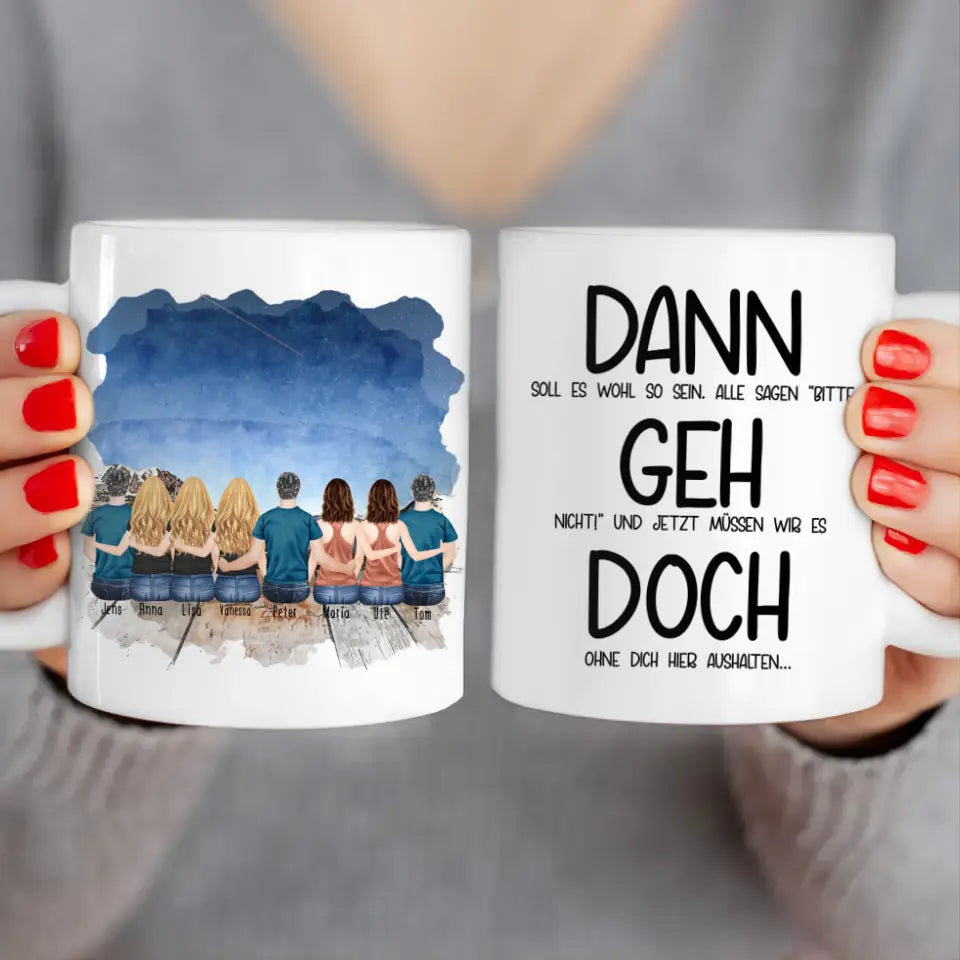 Personalisierte Tasse Kollegen (5 Frauen + 3 Männer) - Abschiedsgeschenk