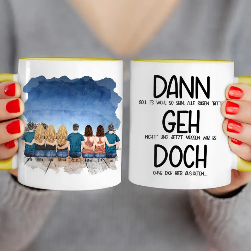 Personalisierte Tasse Kollegen (5 Frauen + 3 Männer) - Abschiedsgeschenk