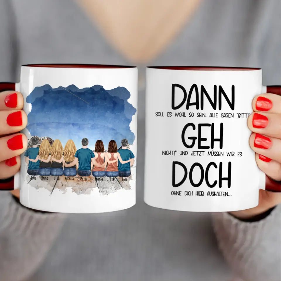 Personalisierte Tasse Kollegen (5 Frauen + 3 Männer) - Abschiedsgeschenk