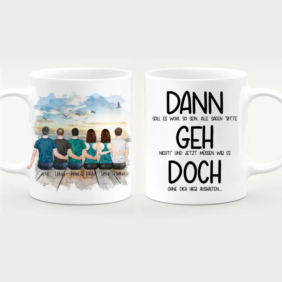 Personalisierte Tasse Kollegen (2 Frauen + 4 Männer) - Abschiedsgeschenk