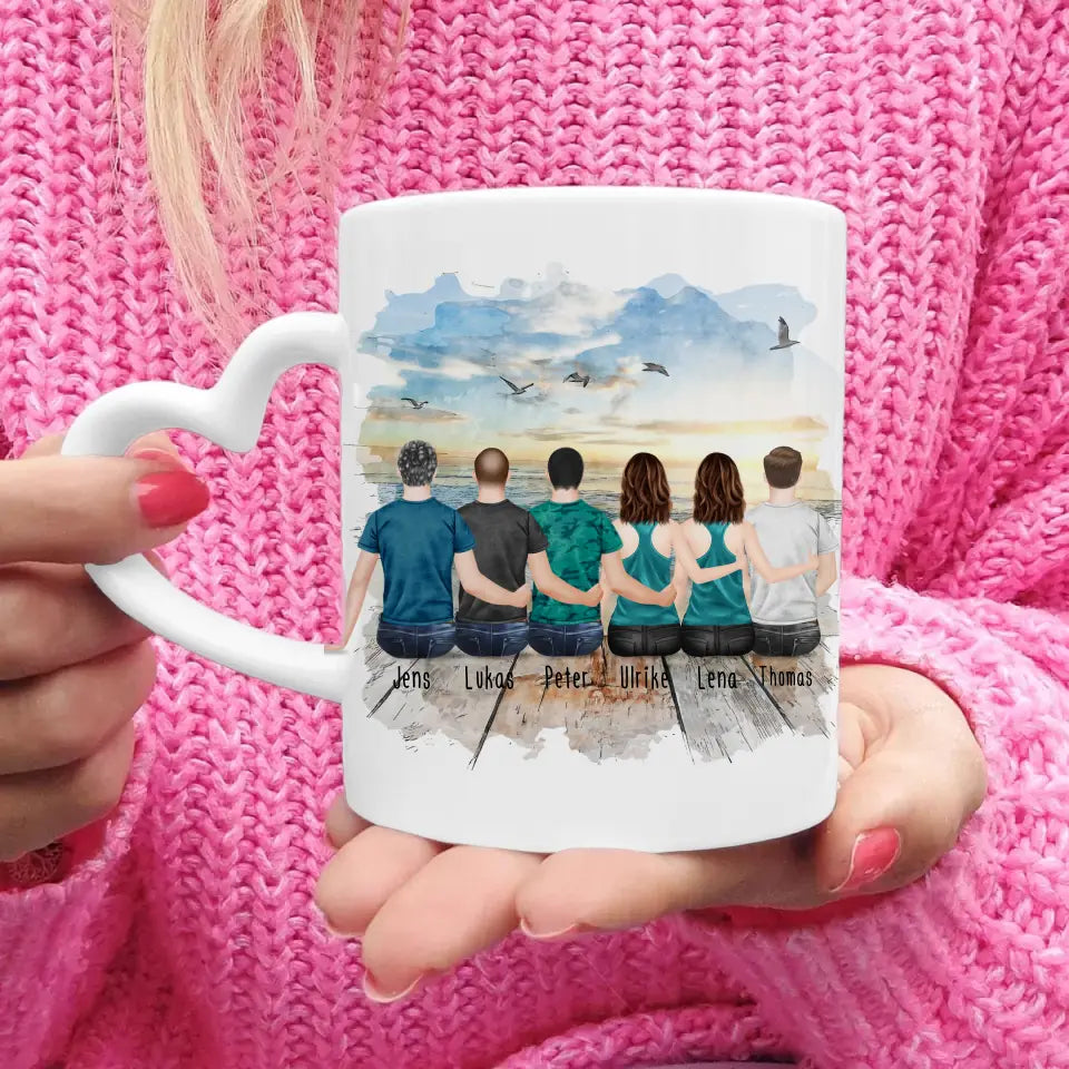 Personalisierte Tasse Kollegen (2 Frauen + 4 Männer) - Abschiedsgeschenk