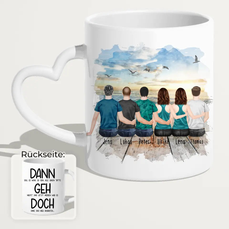 Personalisierte Tasse Kollegen (2 Frauen + 4 Männer) - Abschiedsgeschenk