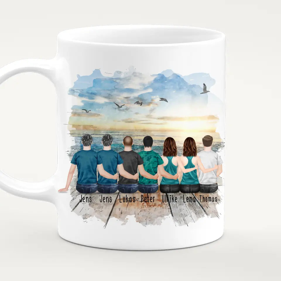 Personalisierte Tasse Kollegen (2 Frauen + 5 Männer) - Abschiedsgeschenk