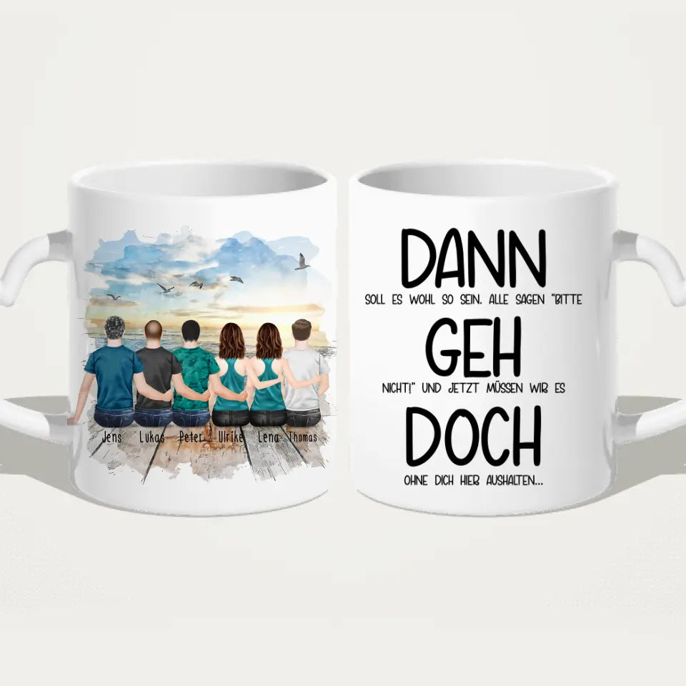 Personalisierte Tasse Kollegen (2 Frauen + 4 Männer) - Abschiedsgeschenk