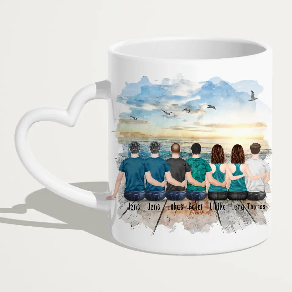 Personalisierte Tasse Kollegen (2 Frauen + 5 Männer) - Abschiedsgeschenk