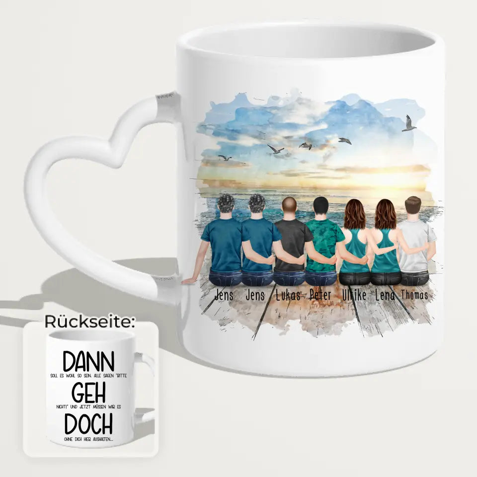 Personalisierte Tasse Kollegen (2 Frauen + 5 Männer) - Abschiedsgeschenk