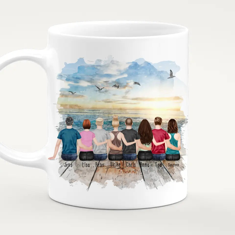 Personalisierte Tasse Kollegen (4 Frauen + 4 Männer) - Abschiedsgeschenk