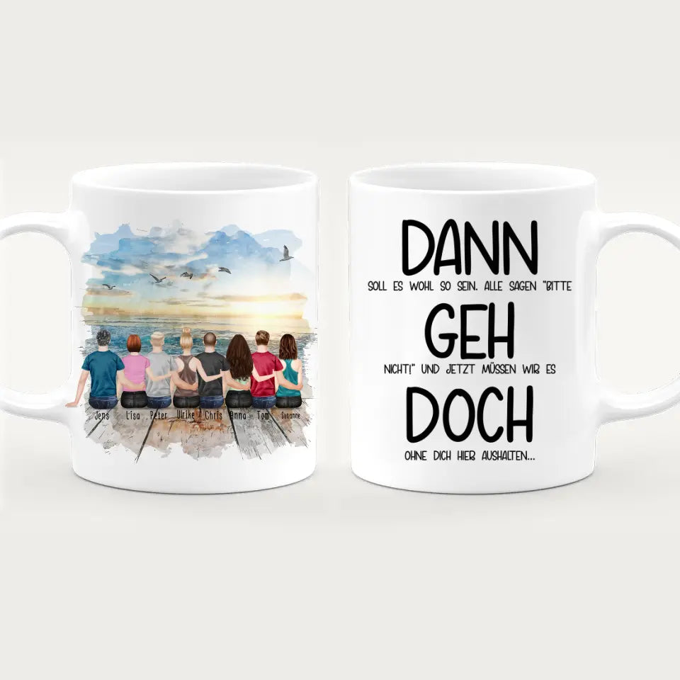 Personalisierte Tasse Kollegen (4 Frauen + 4 Männer) - Abschiedsgeschenk