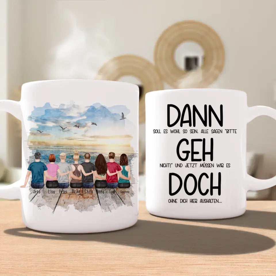 Personalisierte Tasse Kollegen (4 Frauen + 4 Männer) - Abschiedsgeschenk