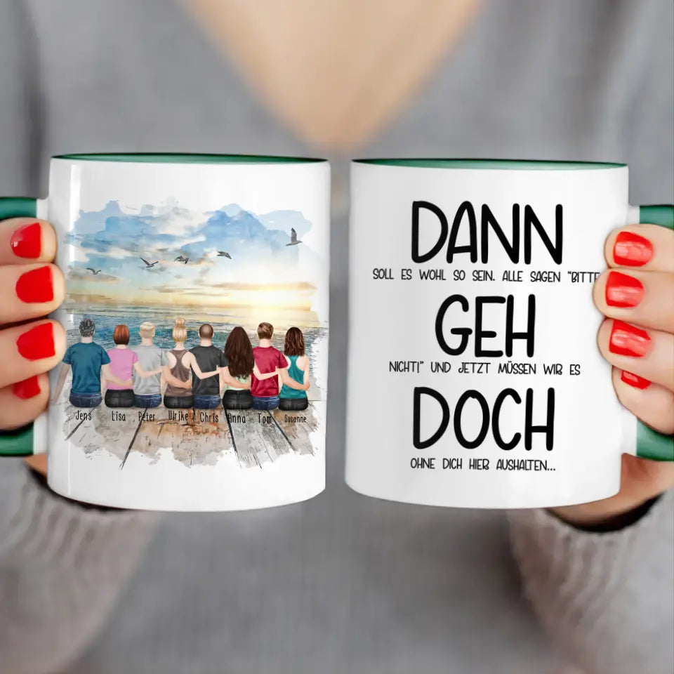 Personalisierte Tasse Kollegen (4 Frauen + 4 Männer) - Abschiedsgeschenk