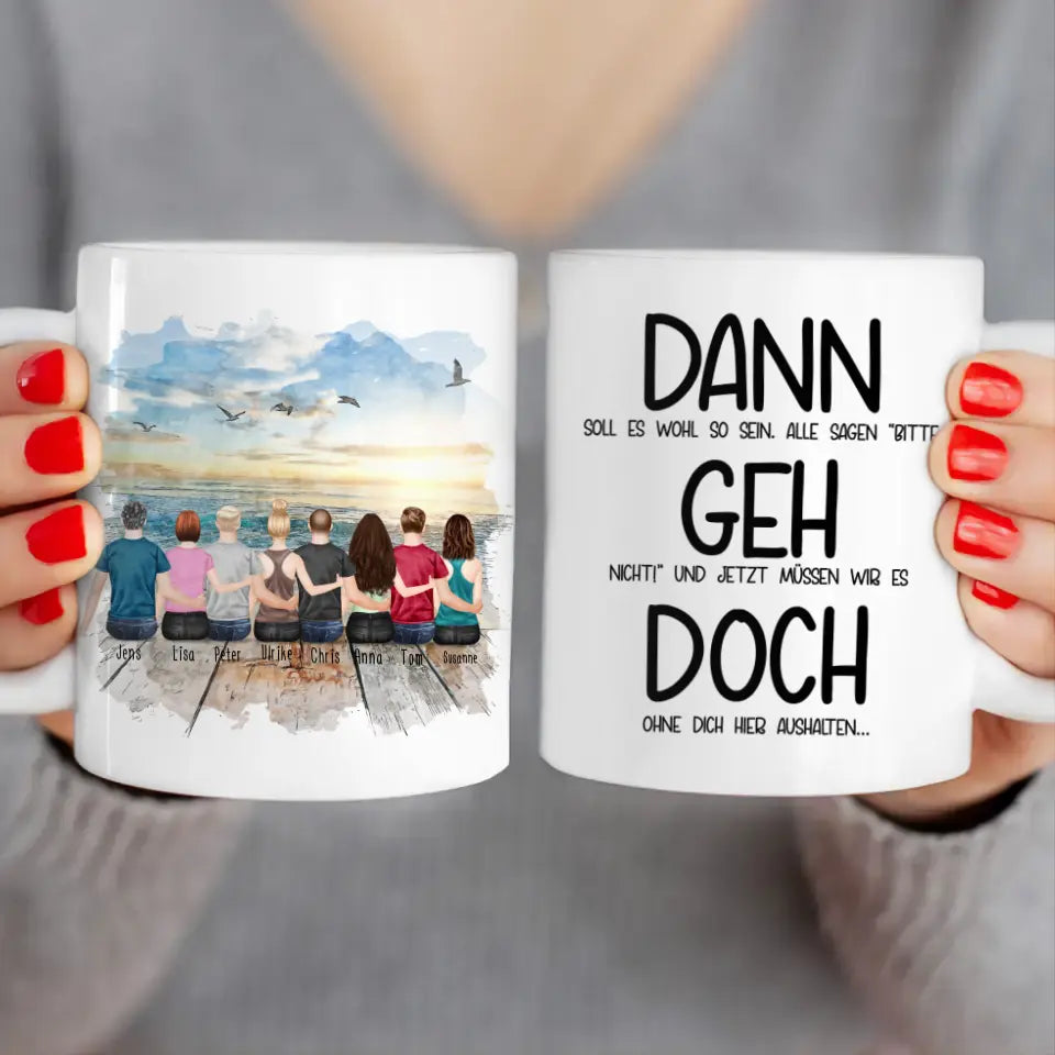 Personalisierte Tasse Kollegen (4 Frauen + 4 Männer) - Abschiedsgeschenk