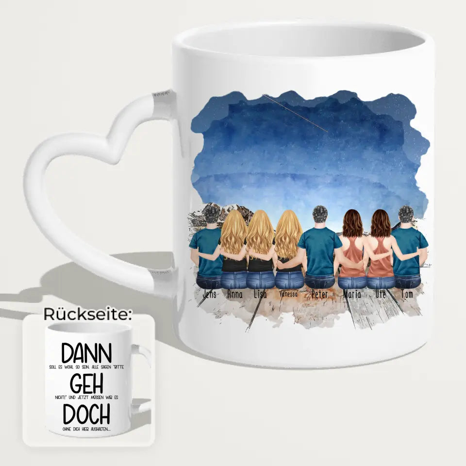 Personalisierte Tasse Kollegen (5 Frauen + 3 Männer) - Abschiedsgeschenk