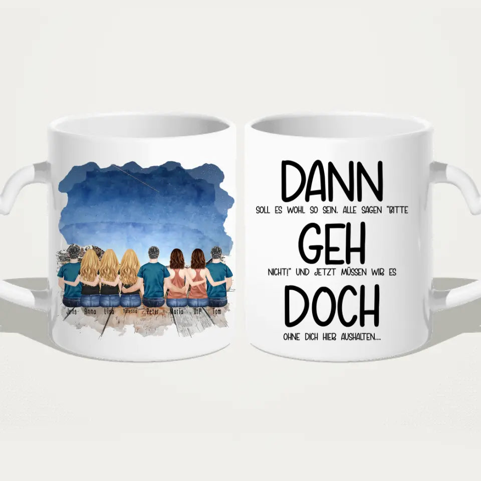 Personalisierte Tasse Kollegen (5 Frauen + 3 Männer) - Abschiedsgeschenk