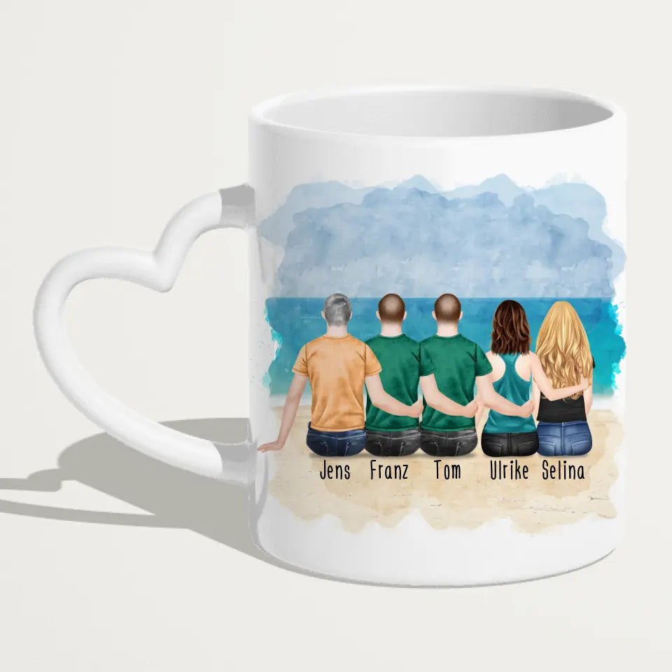 Personalisierte Tasse Kollegen (2 Frauen + 3 Männer) - Abschiedsgeschenk