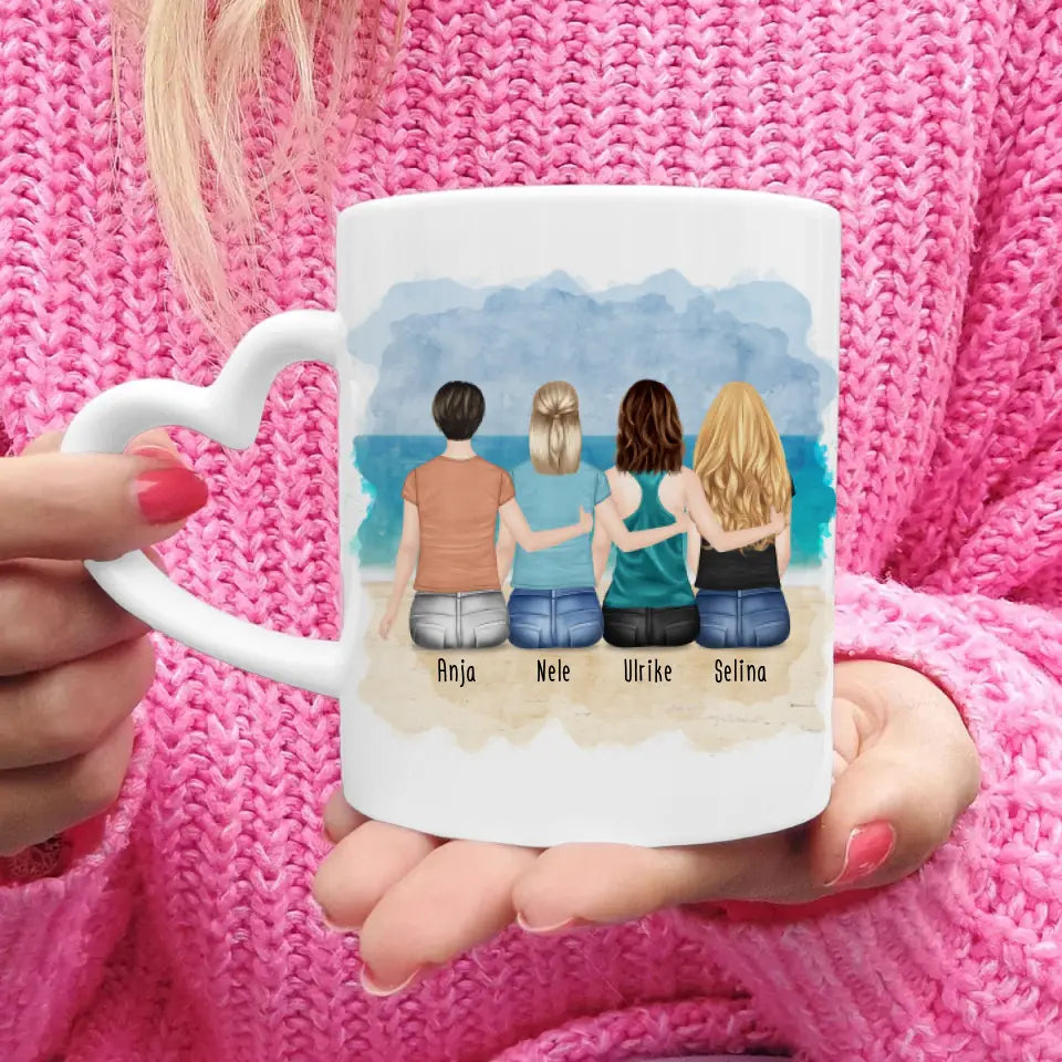 Personalisierte Tasse Kollegen (4 Frauen) - Abschiedsgeschenk