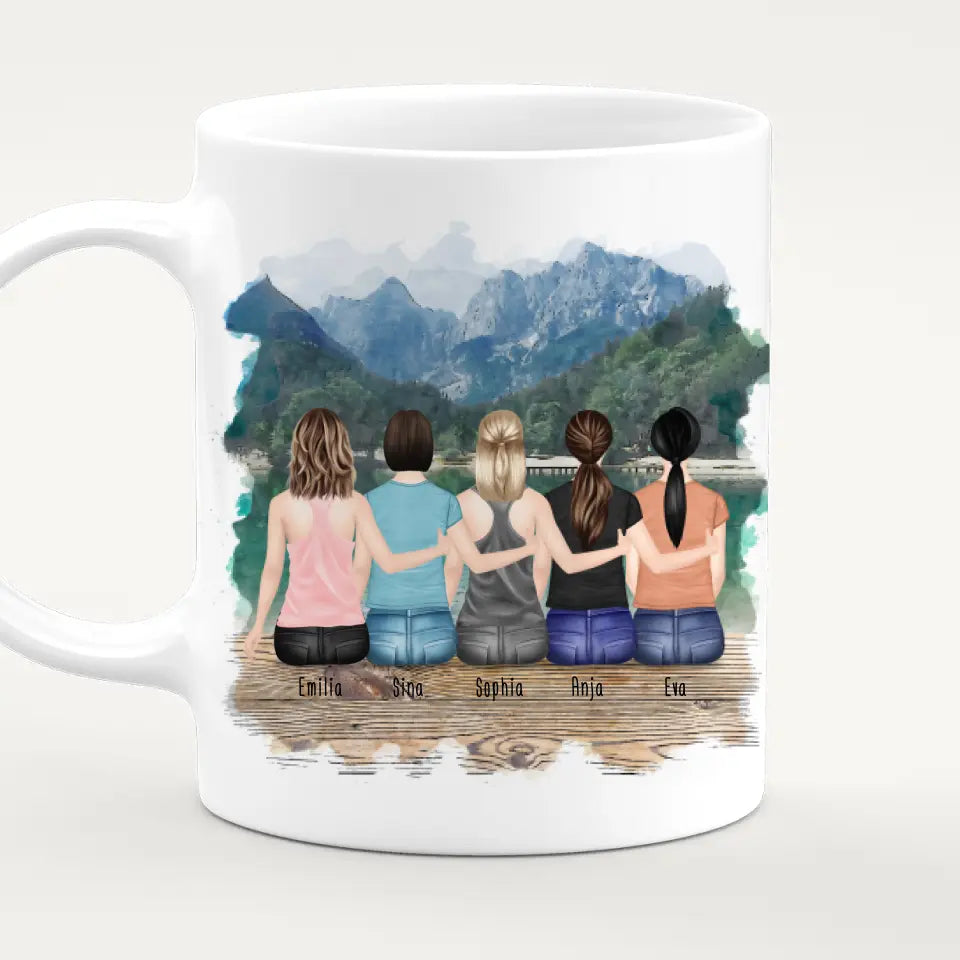 Personalisierte Tasse Kollegen (5 Frauen) - Abschiedsgeschenk