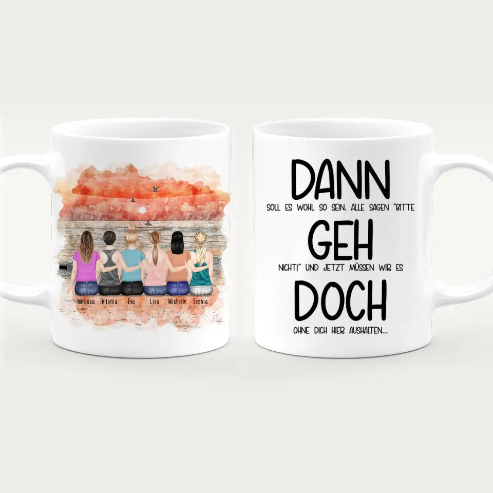 Personalisierte Tasse Kollegen (6 Frauen) - Abschiedsgeschenk