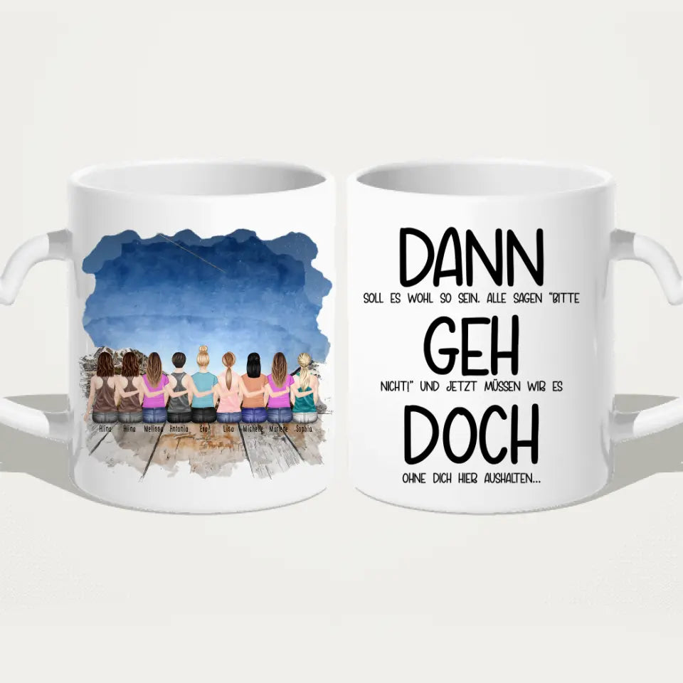 Personalisierte Tasse Kollegen (9 Frauen) - Abschiedsgeschenk