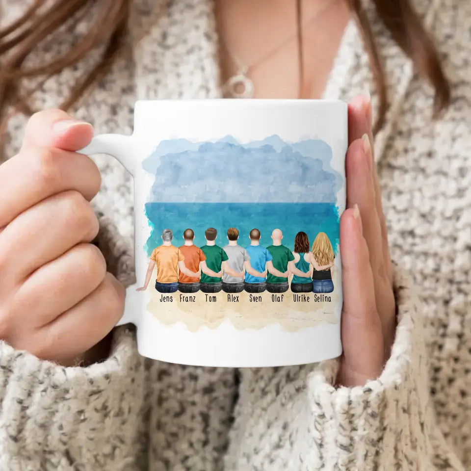 Personalisierte Tasse Kollegen (2 Frauen + 6 Männer) - Abschiedsgeschenk