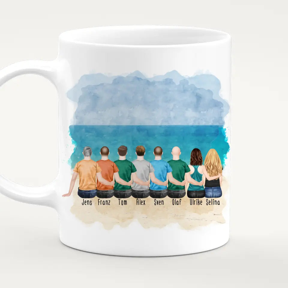 Personalisierte Tasse Kollegen (2 Frauen + 6 Männer) - Abschiedsgeschenk