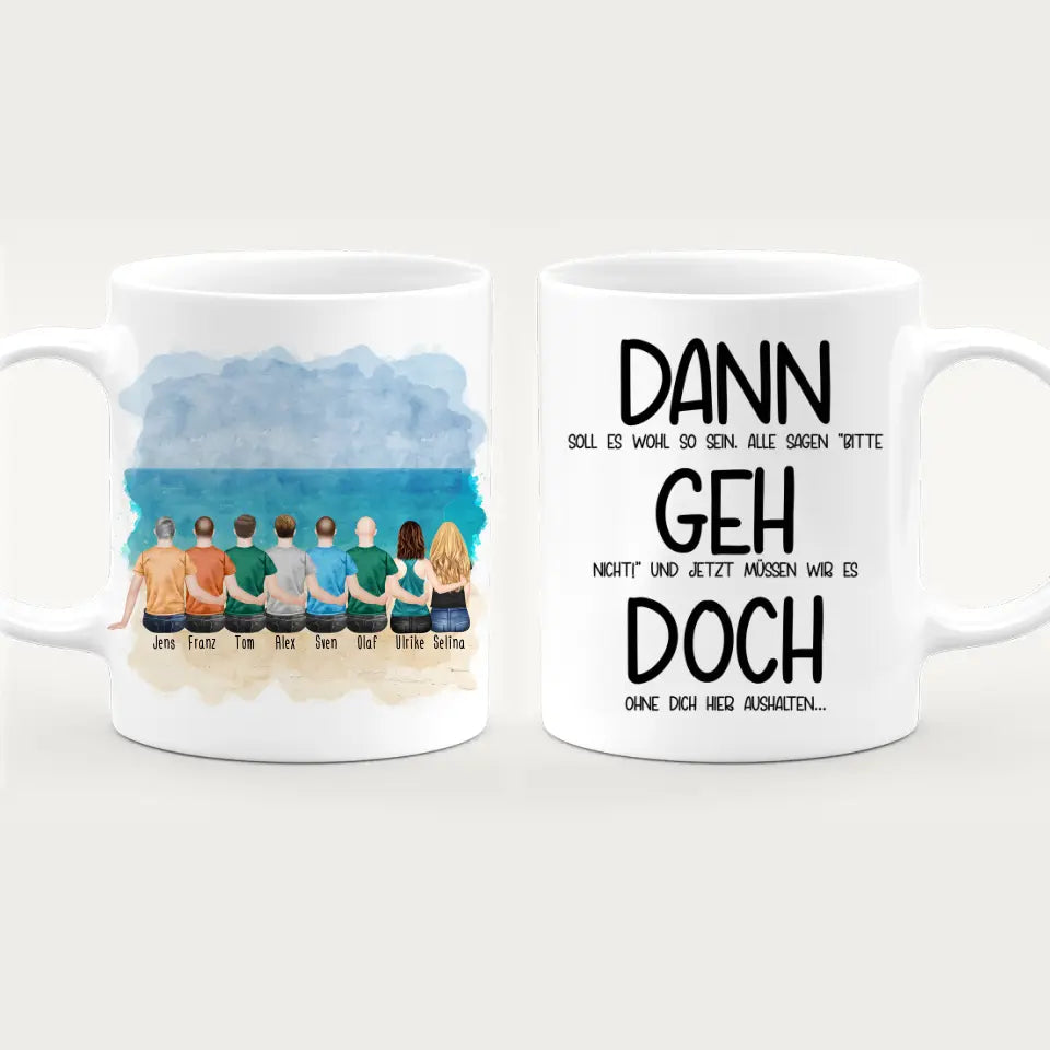 Personalisierte Tasse Kollegen (2 Frauen + 6 Männer) - Abschiedsgeschenk