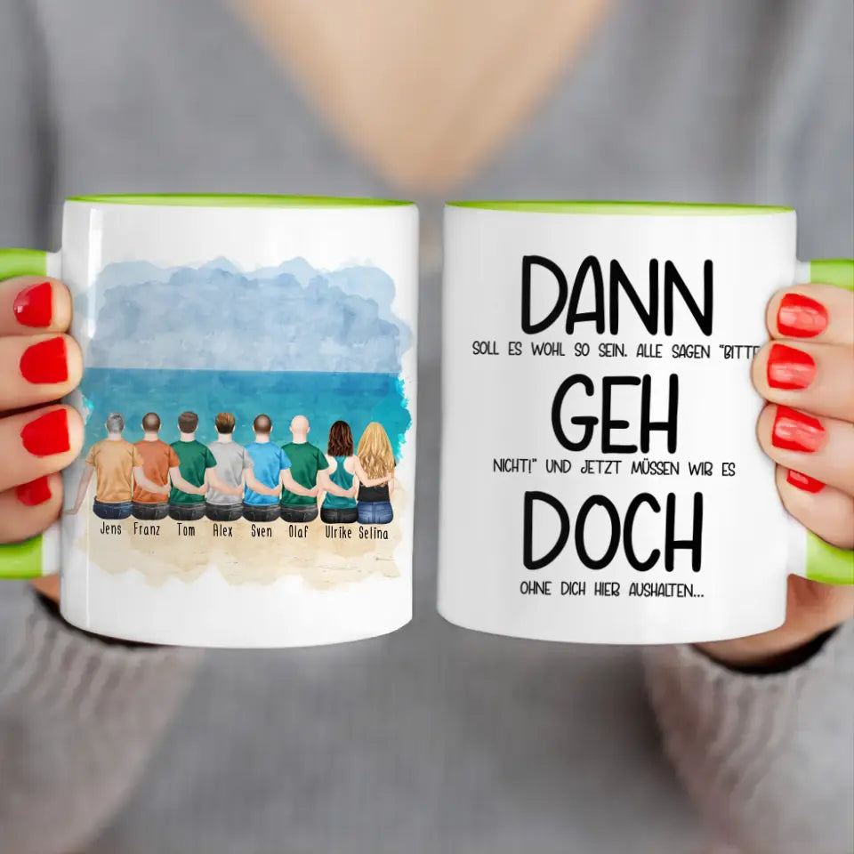 Personalisierte Tasse Kollegen (2 Frauen + 6 Männer) - Abschiedsgeschenk