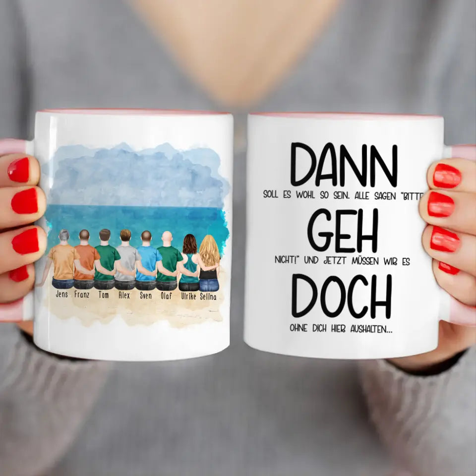 Personalisierte Tasse Kollegen (2 Frauen + 6 Männer) - Abschiedsgeschenk