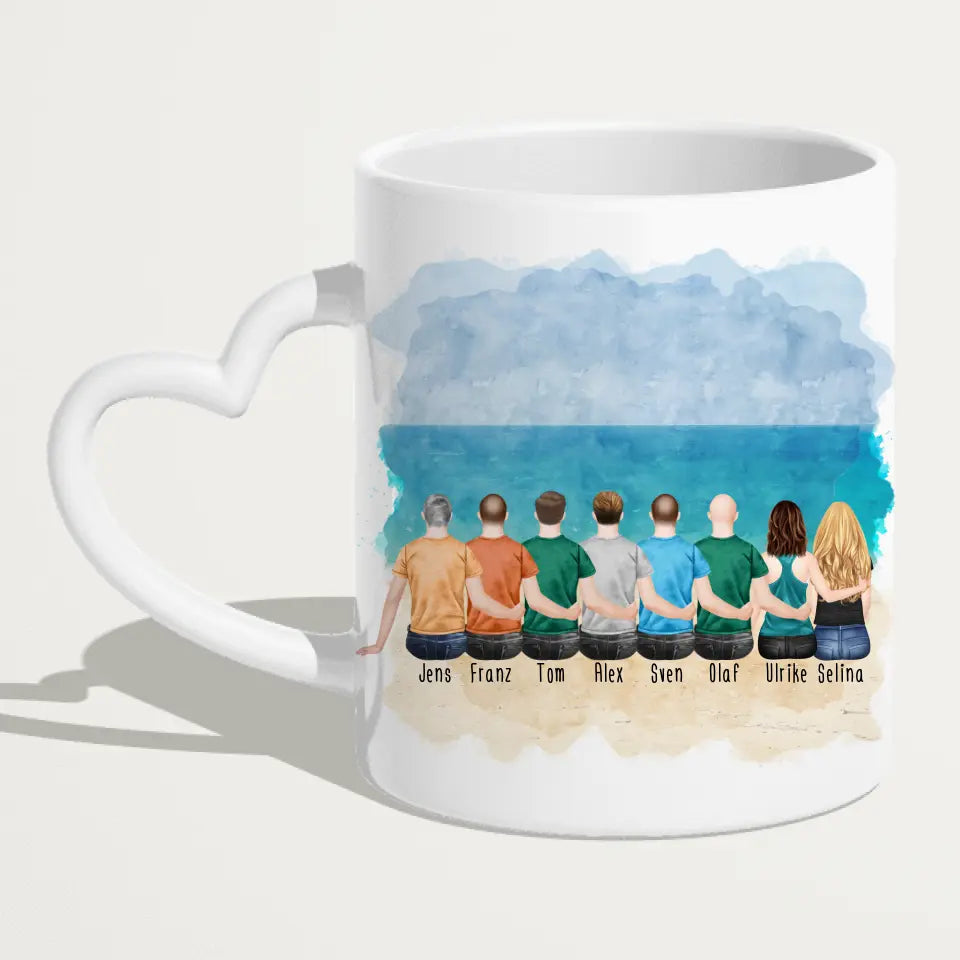 Personalisierte Tasse Kollegen (2 Frauen + 6 Männer) - Abschiedsgeschenk