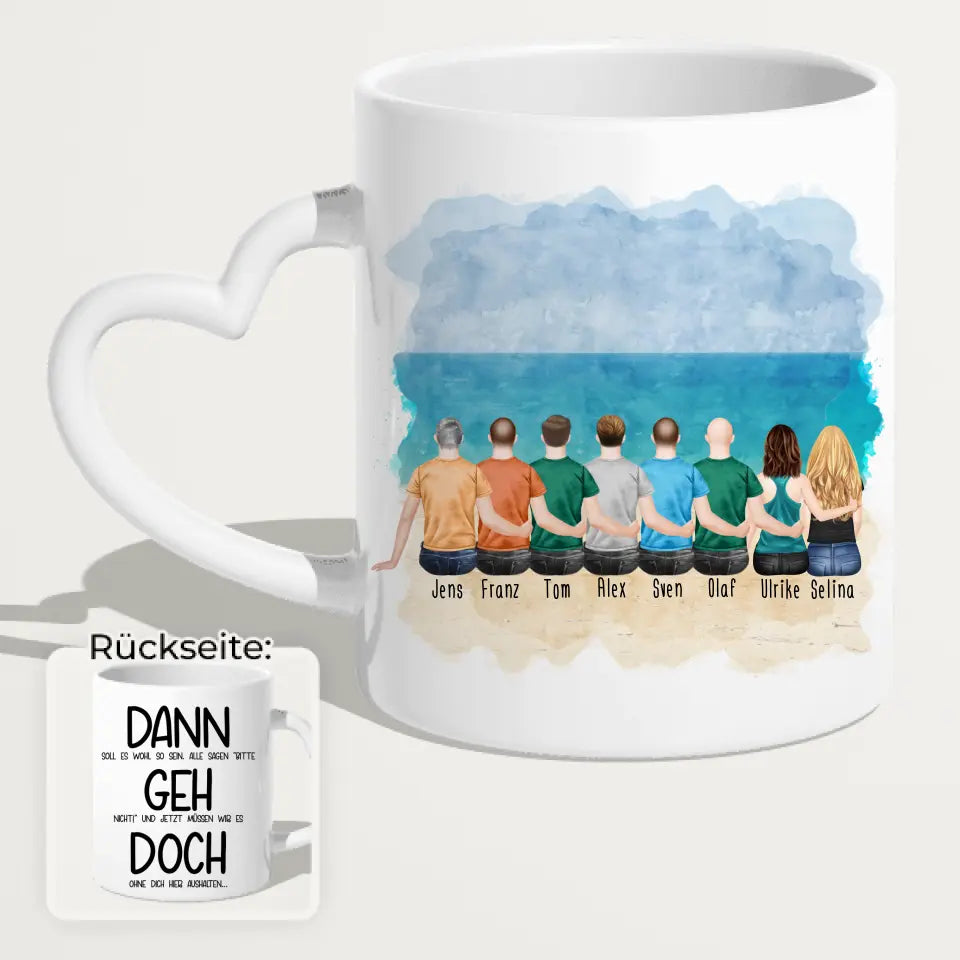 Personalisierte Tasse Kollegen (2 Frauen + 6 Männer) - Abschiedsgeschenk