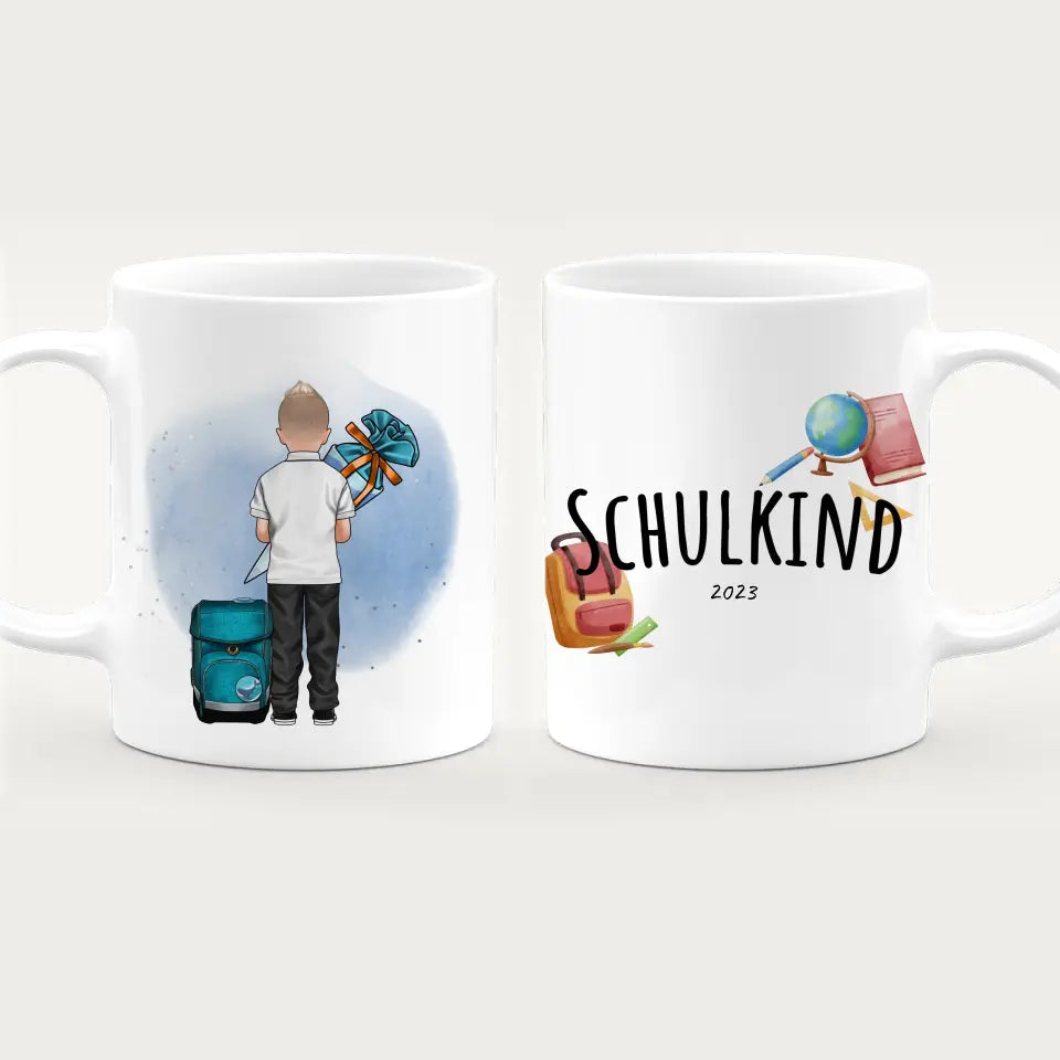 Personalisierte Tasse - Geschenk zur Einschulung (1 Junge)