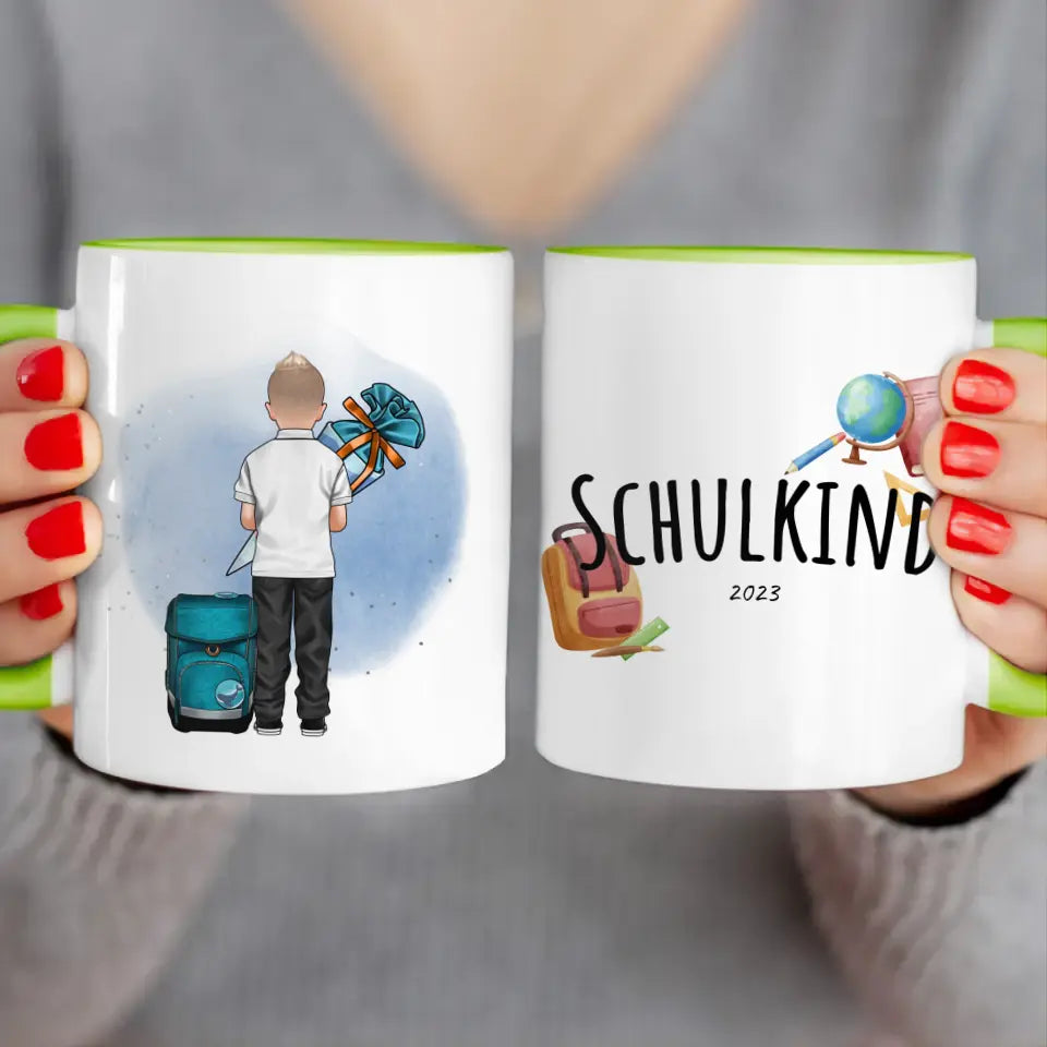 Personalisierte Tasse - Geschenk zur Einschulung (1 Junge)